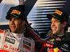 GP AUSTRALIA, 27.03.2011- Gara, Sebastian Vettel (GER), Red Bull Racing, RB7 vincitore e Lewis Hamilton (GBR), McLaren  Mercedes, MP4-26 secondo 