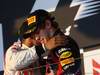 GP AUSTRALIA, 27.03.2011- Gara, Sebastian Vettel (GER), Red Bull Racing, RB7 vincitore e Lewis Hamilton (GBR), McLaren  Mercedes, MP4-26 secondo 