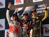 GP AUSTRALIA, 27.03.2011- Gara, Sebastian Vettel (GER), Red Bull Racing, RB7 vincitore, Lewis Hamilton (GBR), McLaren  Mercedes, MP4-26 secondo e Vitaly Petrov (RUS), Lotus Renault GP, R31 terzo 