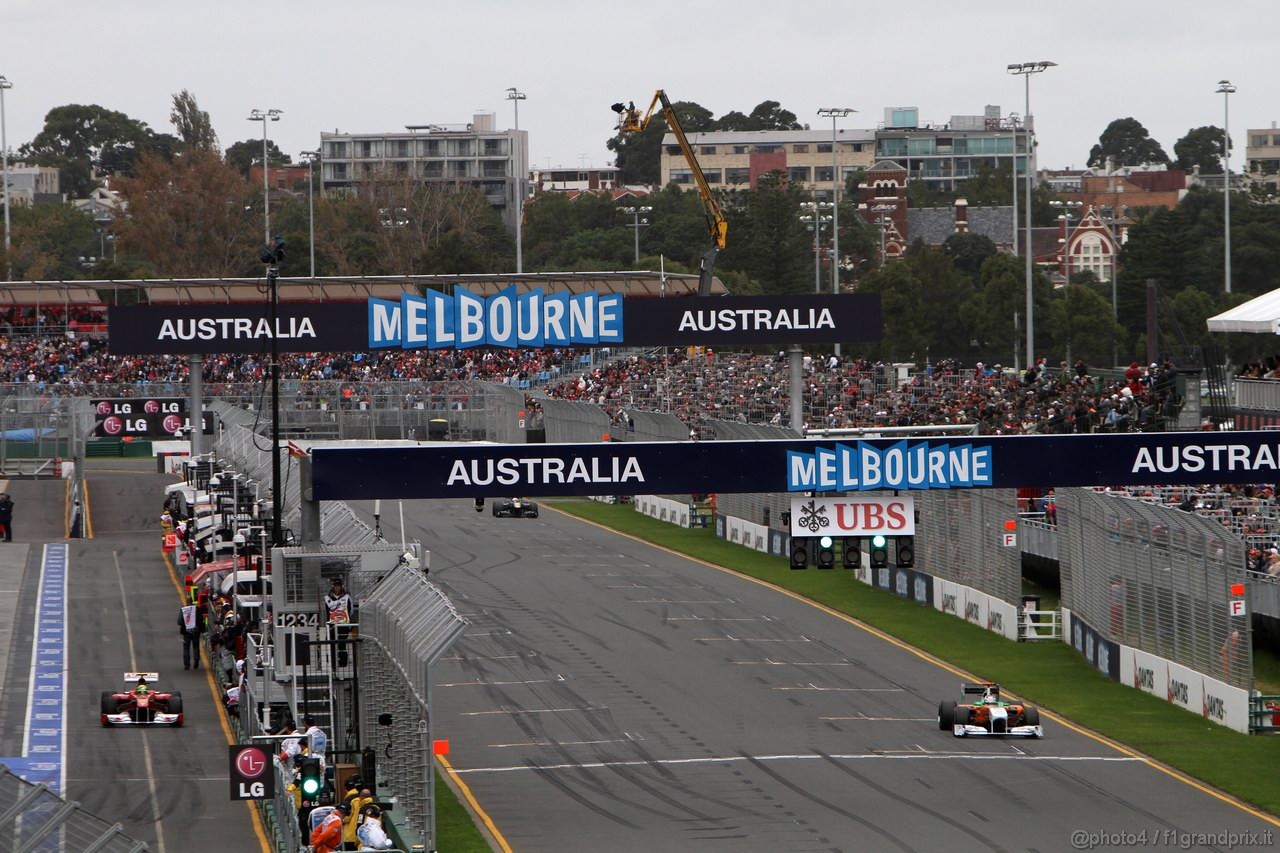 GP AUSTRALIA, 26.03.2011- Qualifiche, Felipe Massa (BRA), Ferrari, F-150 Italia e Adrian Sutil (GER), Force India F1 Team, VJM04 