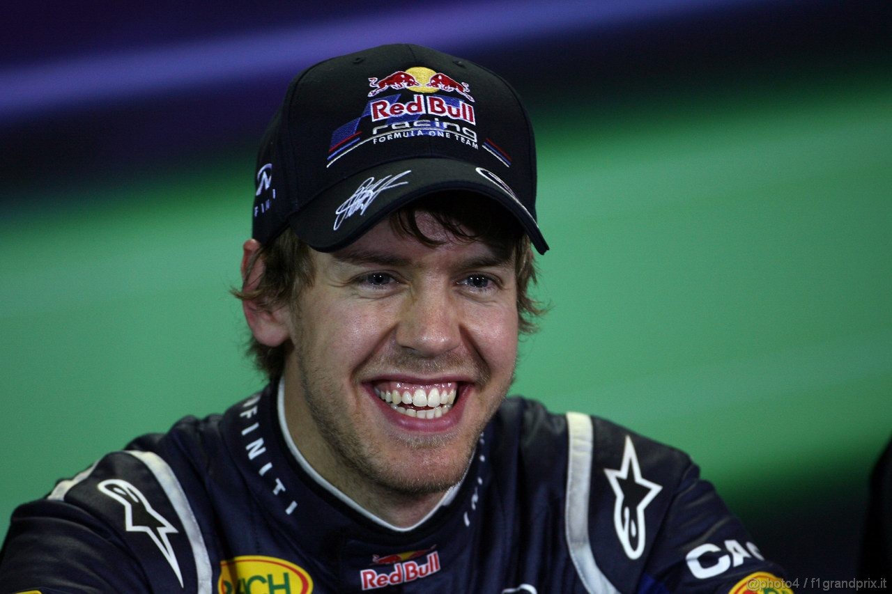 GP AUSTRALIA, 26.03.2011- Qualifiche, Conferenza Stampa, Sebastian Vettel (GER), Red Bull Racing, RB7 pole position 