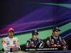 GP AUSTRALIA, 26.03.2011- Qualifiche, Conferenza Stampa, Lewis Hamilton (GBR), McLaren  Mercedes, MP4-26 secondo, Sebastian Vettel (GER), Red Bull Racing, RB7 pole position e Mark Webber (AUS), Red Bull Racing, RB7 terzo 