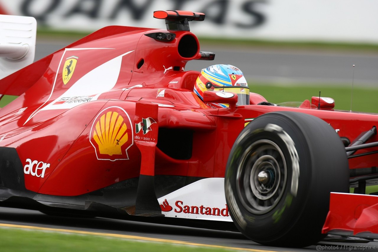 GP AUSTRALIA, 25.03.2011- Prove Libere 1, Venerdi', Fernando Alonso (ESP), Ferrari, F-150 Italia 