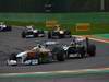 GP BELGIO, 28.08.2011- Gara, Paul di Resta (GBR) Force India VJM04 e Pastor Maldonado (VEN), Williams FW33 