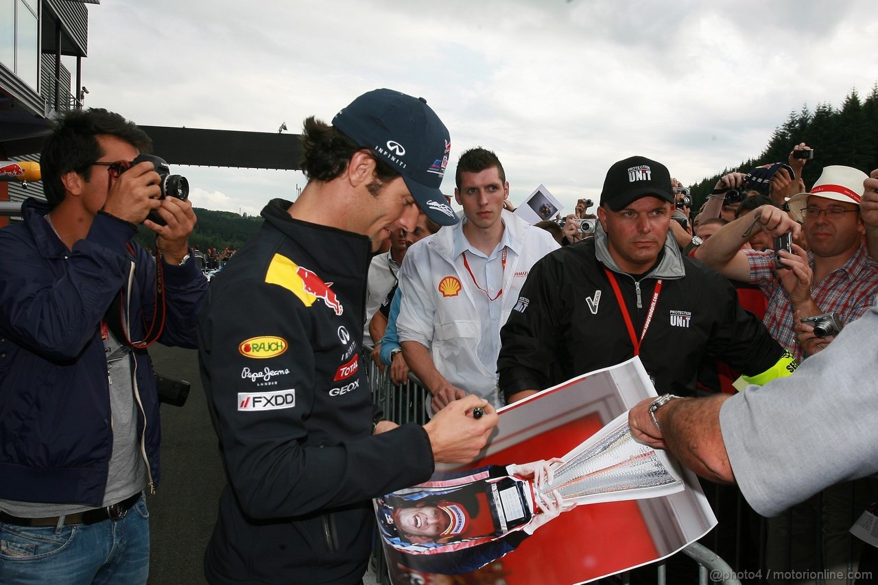 GP BELGIO, 25.08.2011- Mark Webber (AUS), Red Bull Racing, RB7 