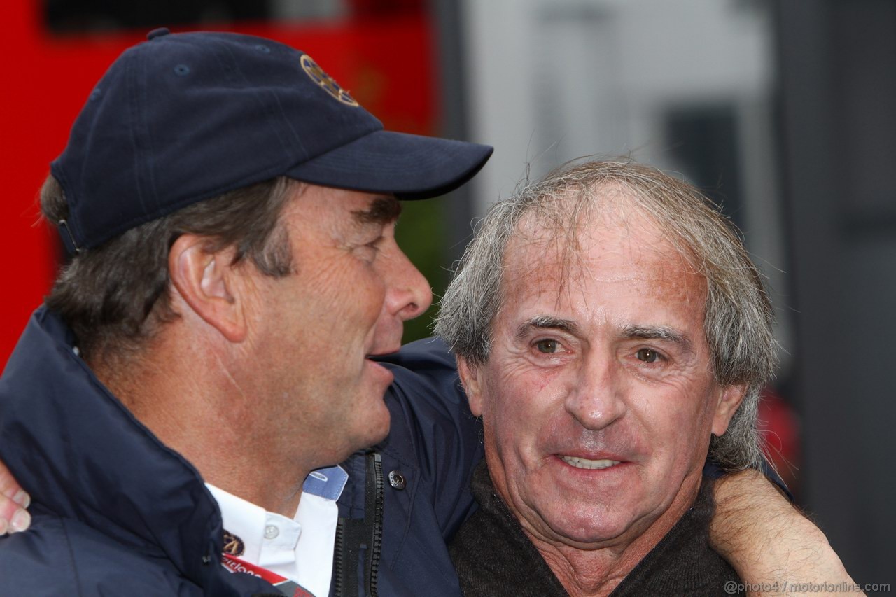 GP BELGIO, 27.08.2011- Nigel Mansell (GBR), Ex F1 Driver e Jacques Lafitte (FRA), Ex F1 Driver