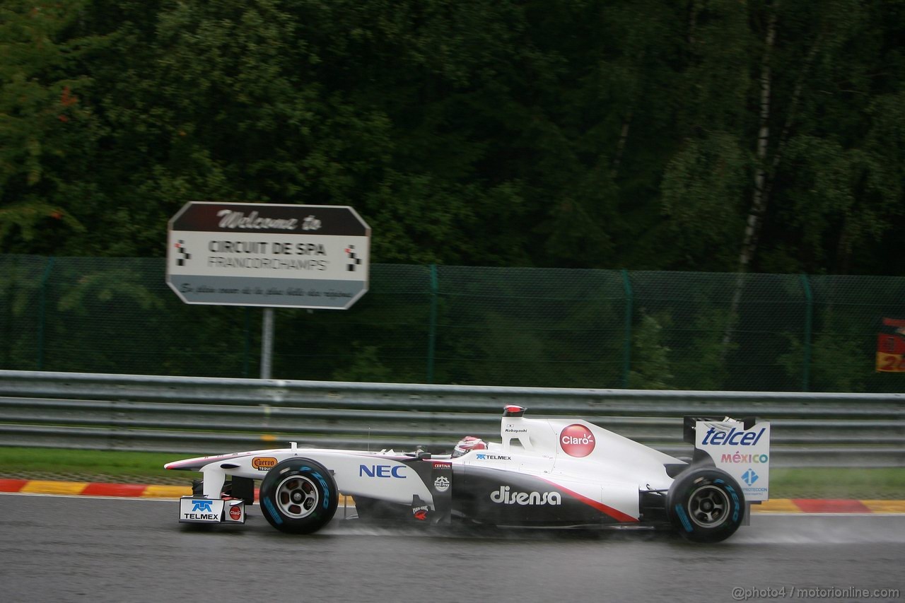 GP BELGIO, 27.08.2011- Prove Libere 3, Sabato, Kamui Kobayashi (JAP), Sauber F1 Team C30 