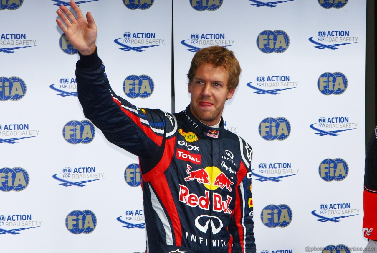 GP BELGIO, 27.08.2011- Qualifiche, Sebastian Vettel (GER), Red Bull Racing, RB7 pole position 