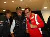 GP BELGIO, 27.08.2011- Michael Schumacher (GER), Mercedes GP Petronas F1 Team celebrates his first F1 drive at Spa 20 years ago with Stefano Domenicali (ITA), Team Principal e Norbert Haug (GER), Motorsport chief  