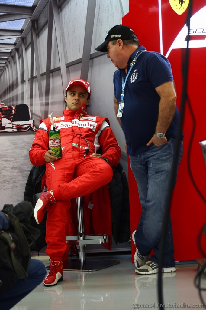 GP BELGIO, 26.08.2011- Prove Libere 1, Venerdi', Felipe Massa (BRA), Ferrari, F-150 Italia e his father Luis Antonio Massa (BRA), father of Felipe Massa (BRA) 