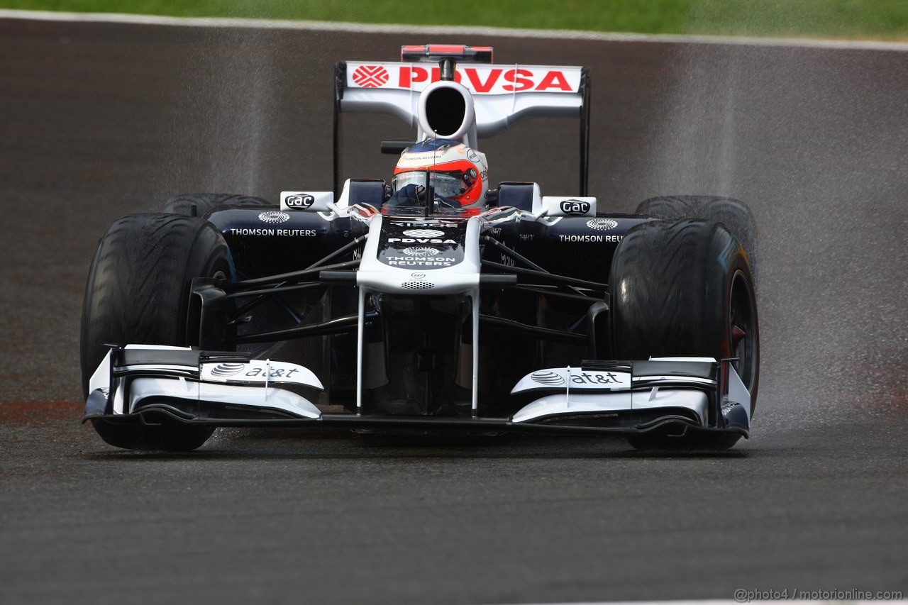 GP BELGIO, 26.08.2011- Prove Libere 1, Venerdi', Rubens Barrichello (BRA), Williams FW33 