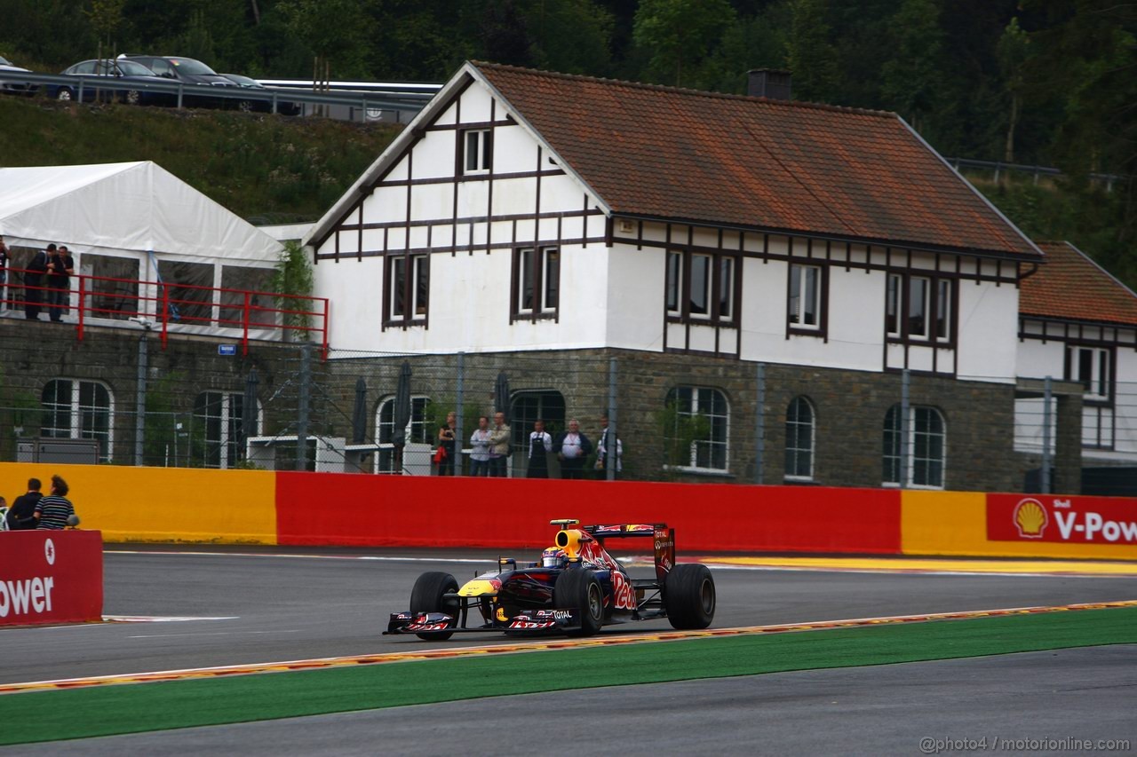 GP BELGIO, 26.08.2011- Prove Libere 1, Venerdi', Mark Webber (AUS), Red Bull Racing, RB7 