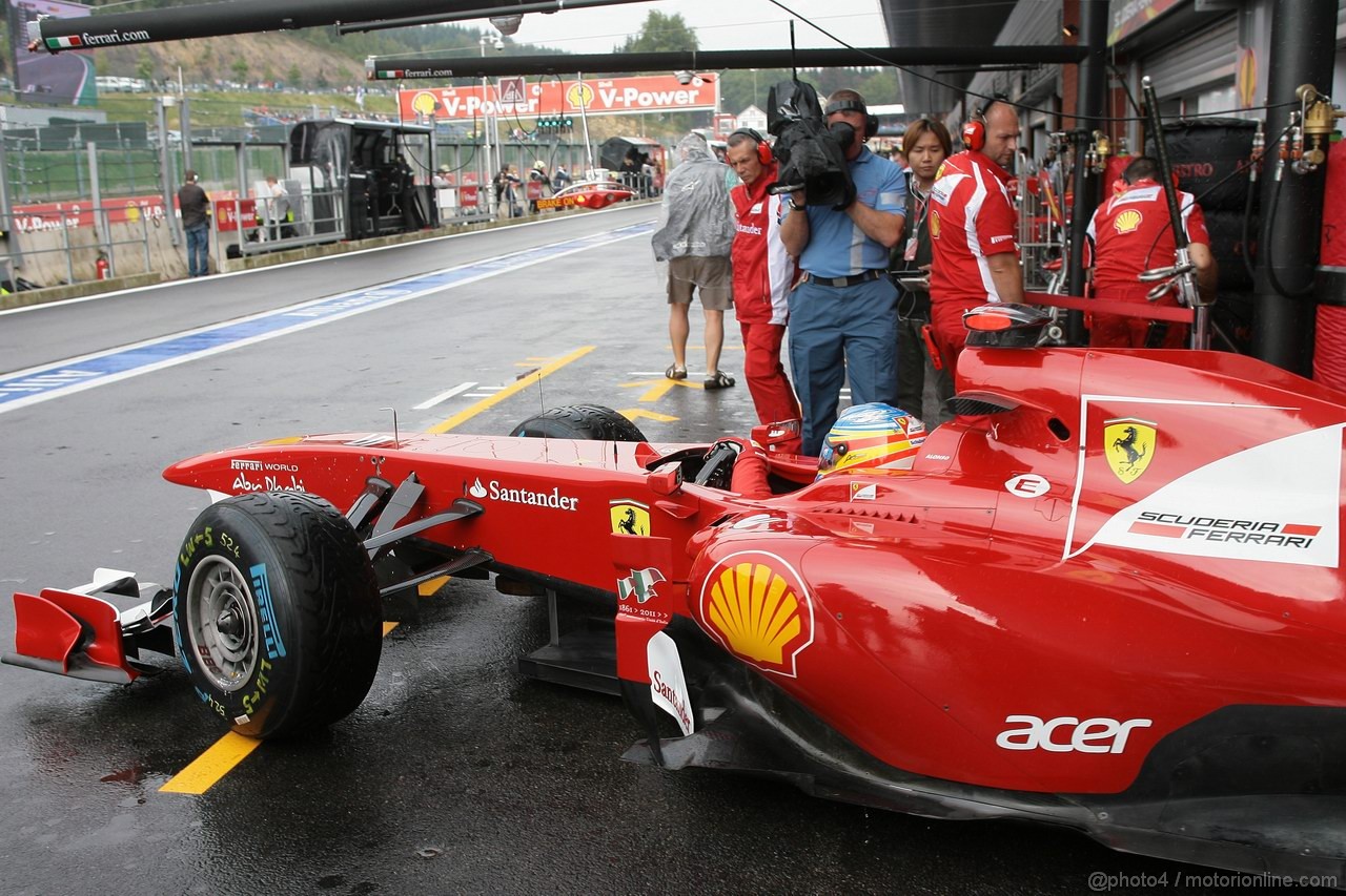 GP BELGIO, 26.08.2011- Prove Libere 1, Venerdi', Fernando Alonso (ESP), Ferrari, F-150 Italia 