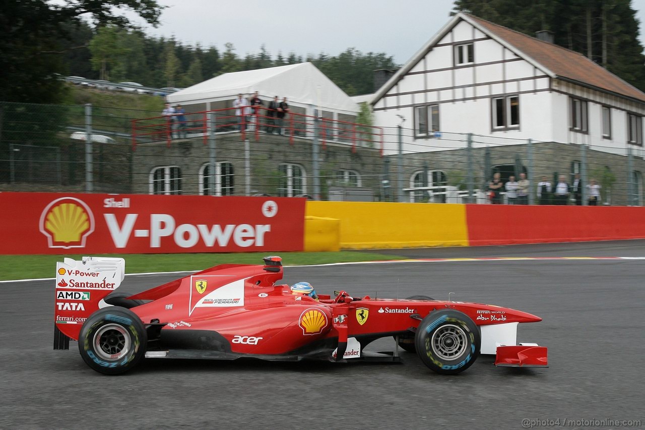 GP BELGIO, 26.08.2011- Prove Libere 1, Venerdi', Fernando Alonso (ESP), Ferrari, F-150 Italia 