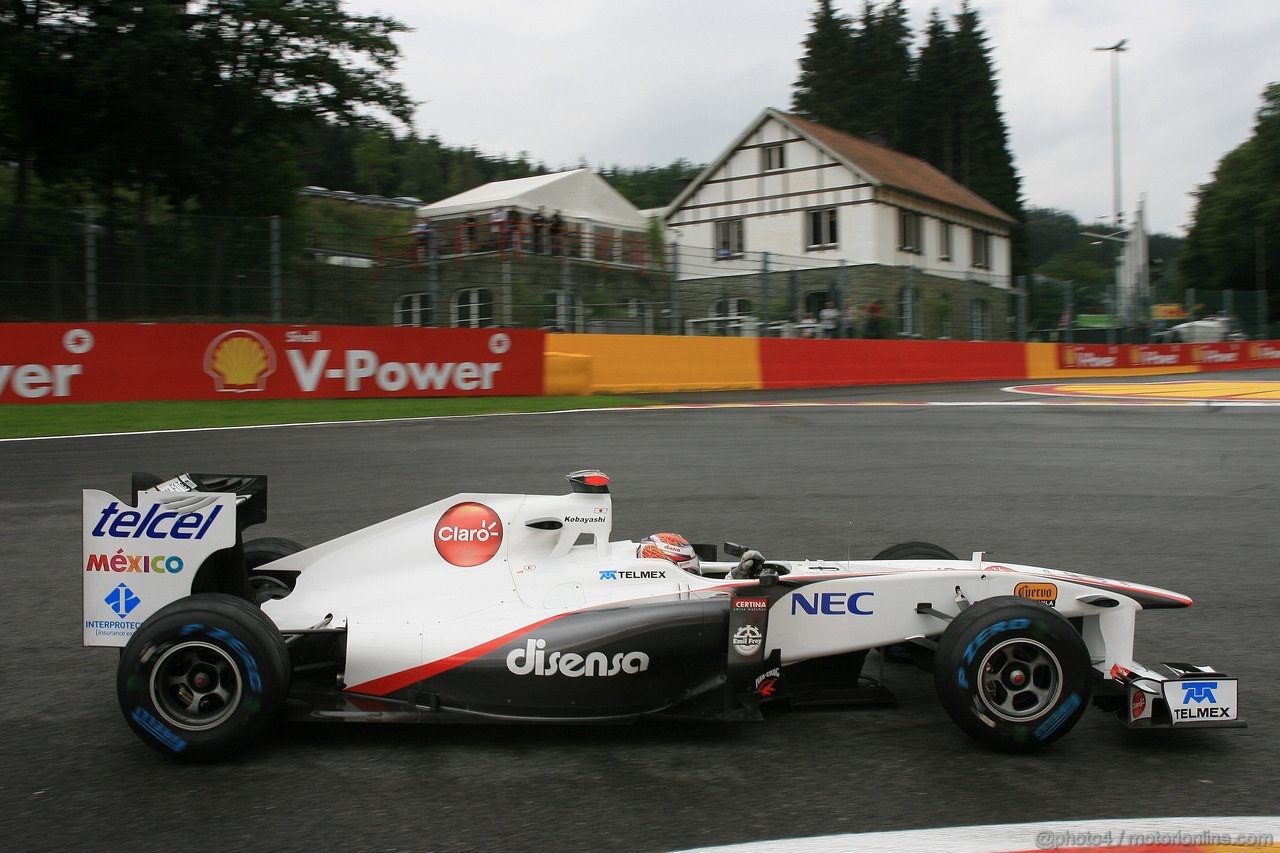 GP BELGIO, 26.08.2011- Prove Libere 1, Venerdi', Kamui Kobayashi (JAP), Sauber F1 Team C30 