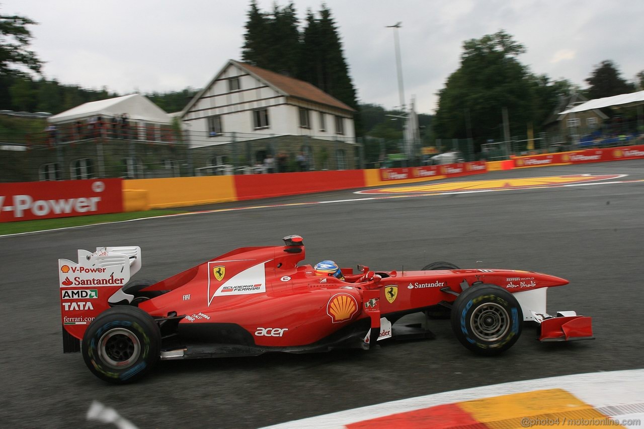GP BELGIO, 26.08.2011- Prove Libere 1, Venerdi', Fernando Alonso (ESP), Ferrari, F-150 Italia 