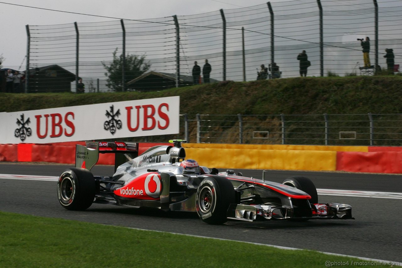 GP BELGIO, 26.08.2011- Prove Libere 1, Venerdi', Jenson Button (GBR), McLaren  Mercedes, MP4-26 