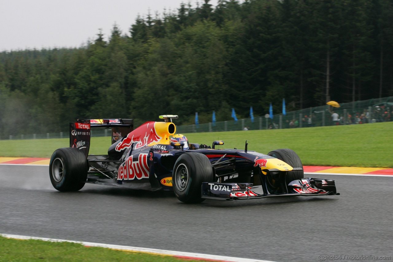 GP BELGIO, 26.08.2011- Prove Libere 1, Venerdi', Mark Webber (AUS), Red Bull Racing, RB7 