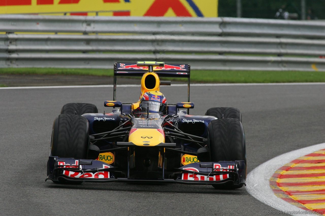 GP BELGIO, 26.08.2011- Prove Libere 1, Venerdi', Mark Webber (AUS), Red Bull Racing, RB7 