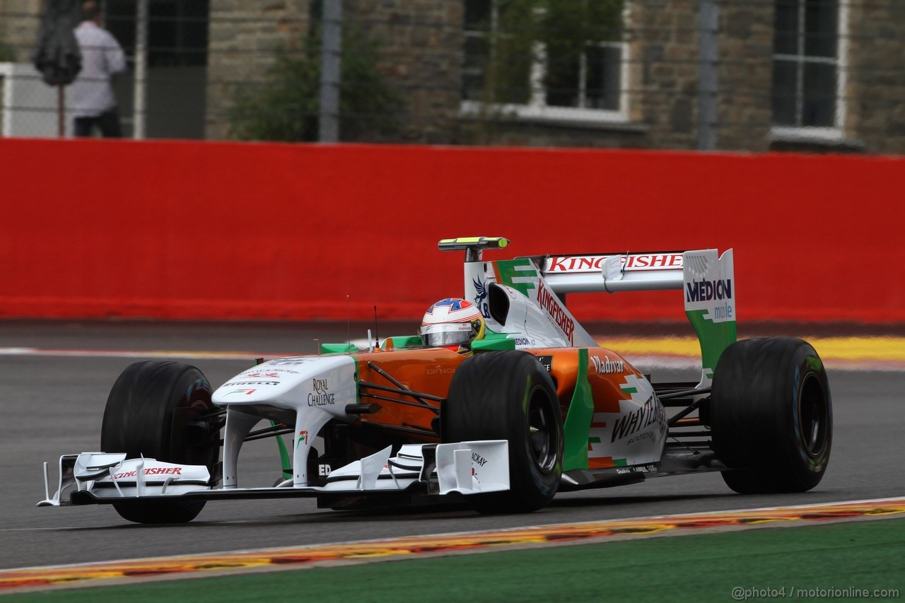 GP BELGIO, 26.08.2011- Prove Libere 1, Venerdi', Paul di Resta (GBR) Force India VJM04 