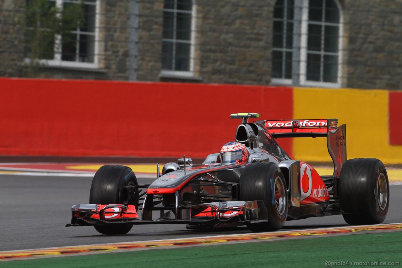 GP BELGIO, 26.08.2011- Prove Libere 1, Venerdi', Jenson Button (GBR), McLaren  Mercedes, MP4-26 