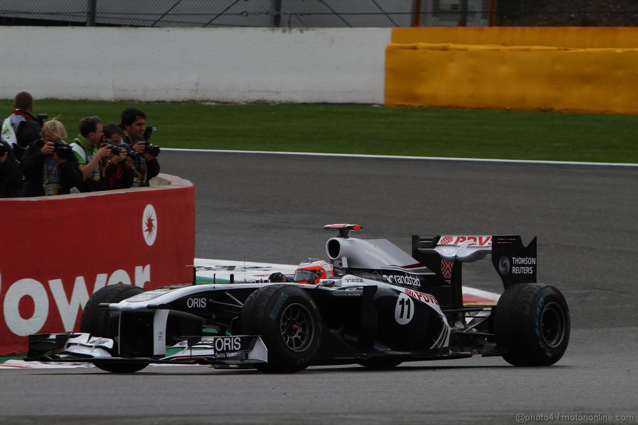 GP BELGIO, 26.08.2011- Prove Libere 1, Venerdi', Rubens Barrichello (BRA), Williams FW33 
