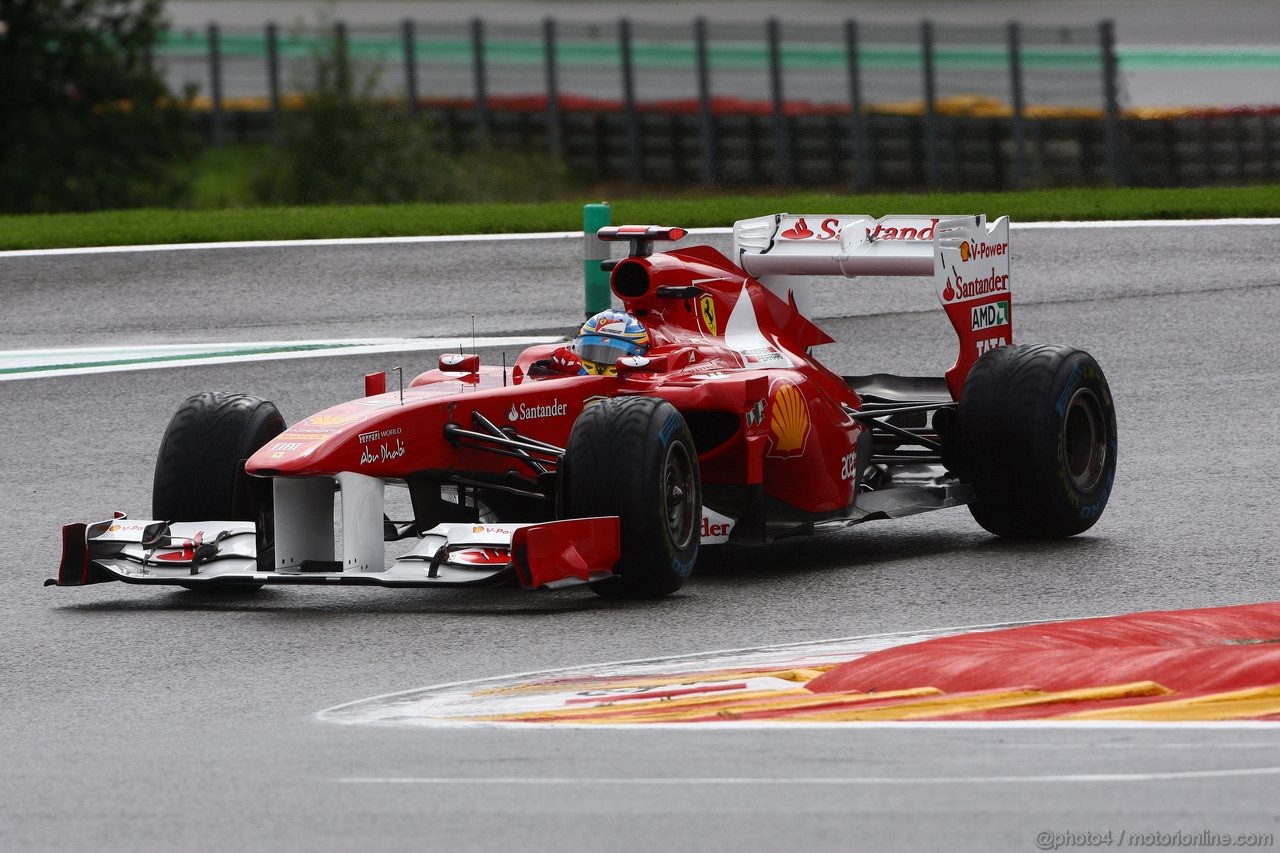 GP BELGIO, 26.08.2011- Prove Libere 2, Venerdi', Fernando Alonso (ESP), Ferrari, F-150 Italia 