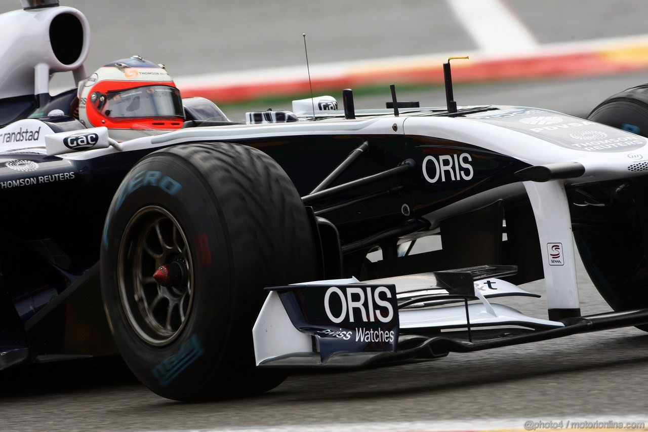 GP BELGIO, 26.08.2011- Prove Libere 2, Venerdi', Rubens Barrichello (BRA), Williams FW33 