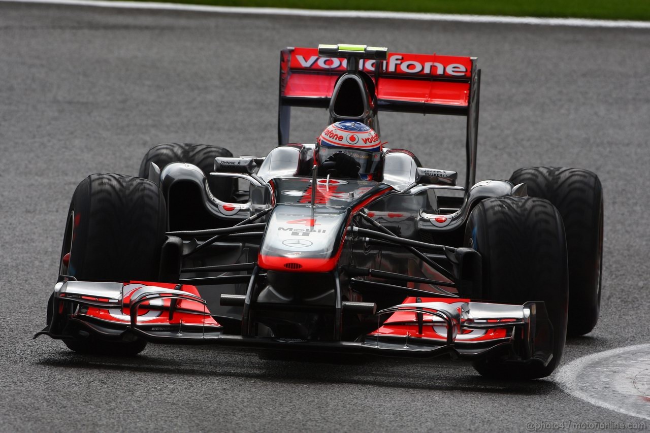 GP BELGIO, 26.08.2011- Prove Libere 2, Venerdi', Jenson Button (GBR), McLaren  Mercedes, MP4-26 