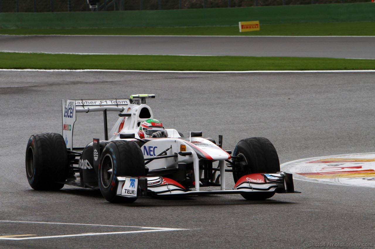 GP BELGIO, 26.08.2011- Prove Libere 2, Venerdi', Sergio Pérez (MEX), Sauber F1 Team C30 