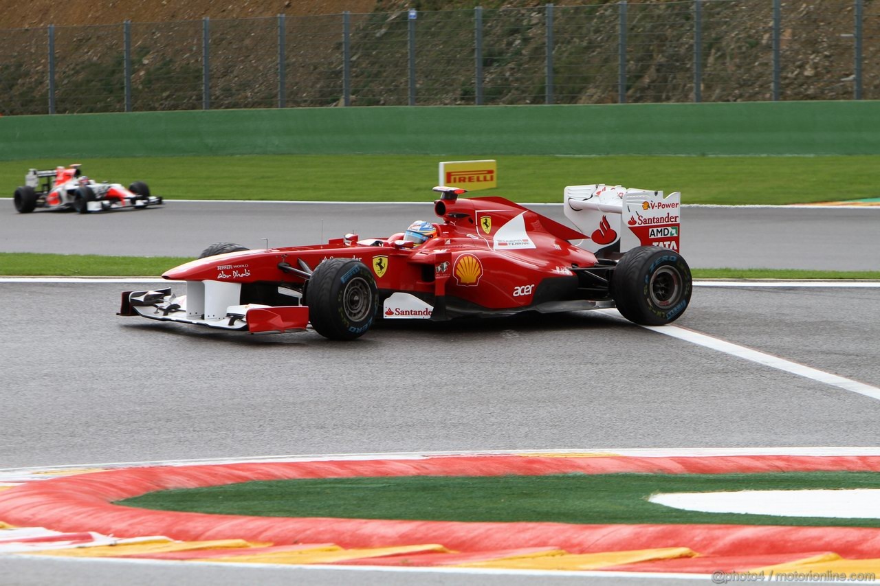 GP BELGIO, 26.08.2011- Prove Libere 2, Venerdi', Fernando Alonso (ESP), Ferrari, F-150 Italia 