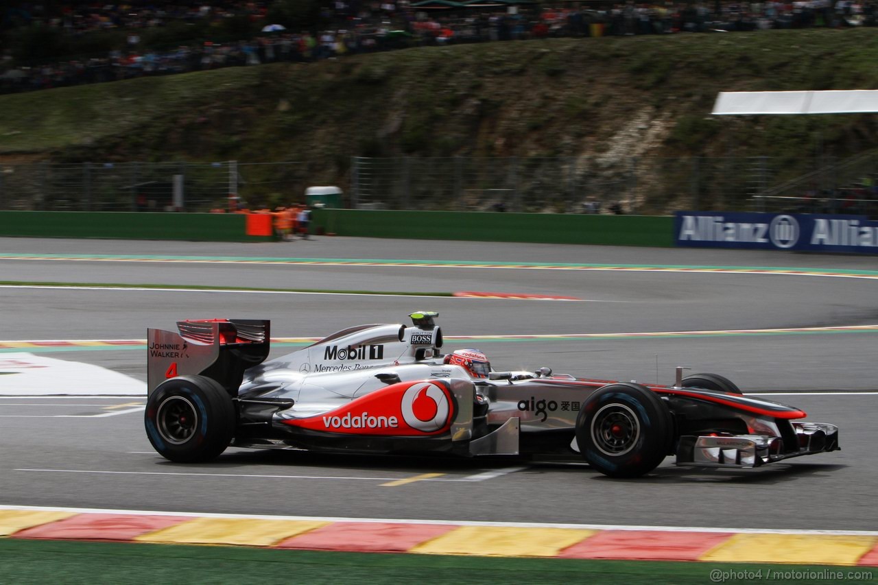 GP BELGIO, 26.08.2011- Prove Libere 2, Venerdi', Jenson Button (GBR), McLaren  Mercedes, MP4-26 