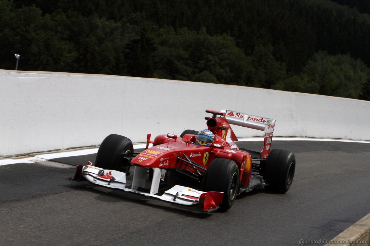 GP BELGIO, 26.08.2011- Prove Libere 2, Venerdi', Fernando Alonso (ESP), Ferrari, F-150 Italia 