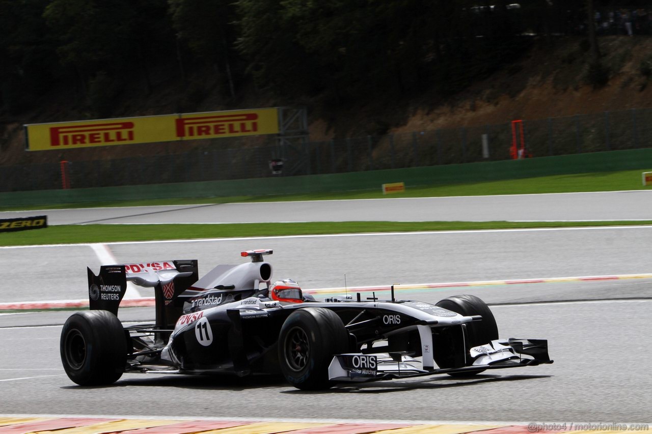 GP BELGIO, 26.08.2011- Prove Libere 2, Venerdi', Rubens Barrichello (BRA), Williams FW33 