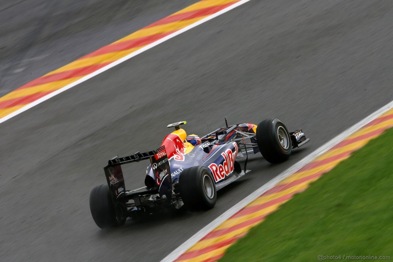 GP BELGIO, 26.08.2011- Prove Libere 2, Venerdi', Mark Webber (AUS), Red Bull Racing, RB7 