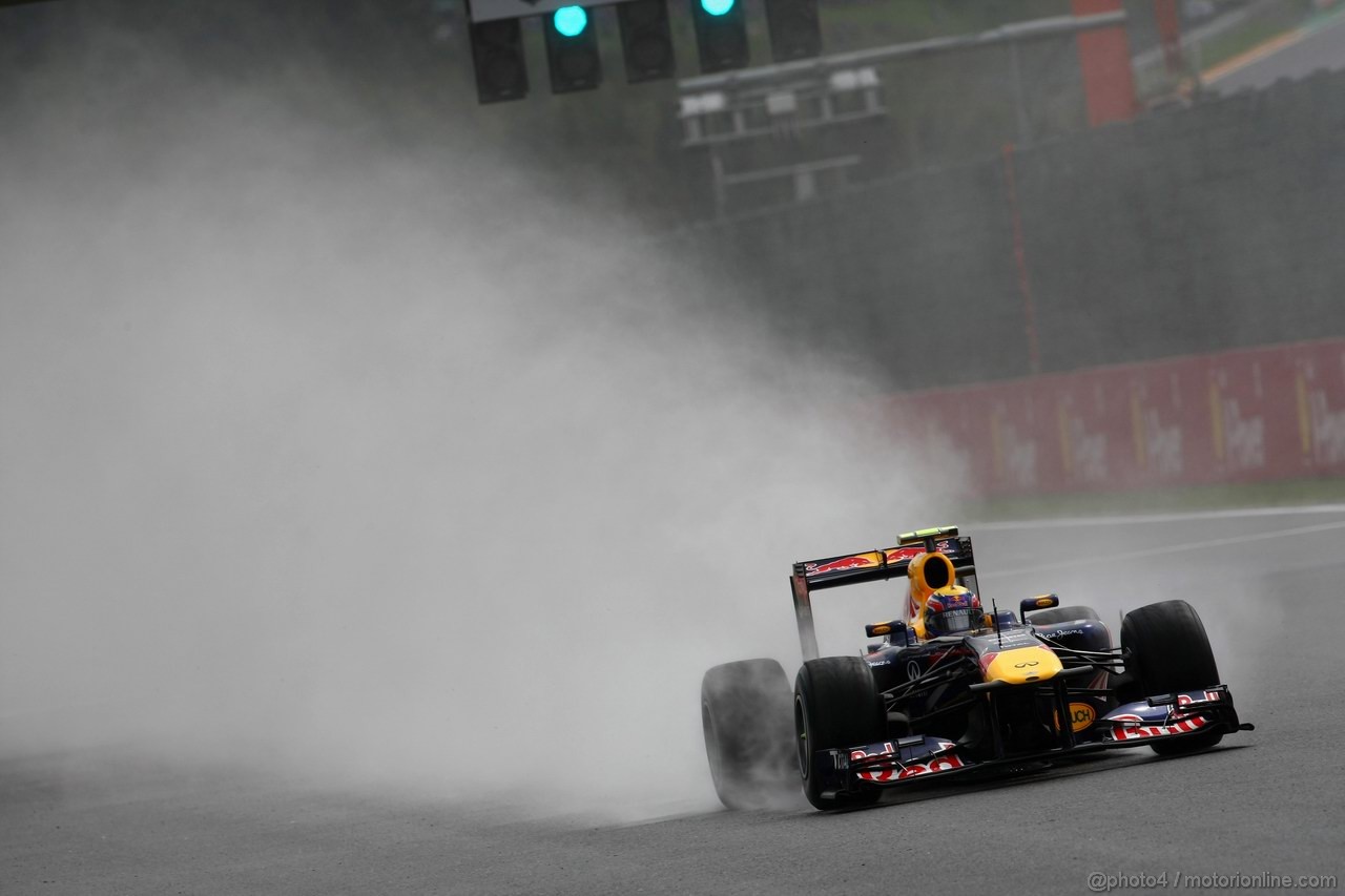 GP BELGIO, 26.08.2011- Prove Libere 2, Venerdi', Mark Webber (AUS), Red Bull Racing, RB7 