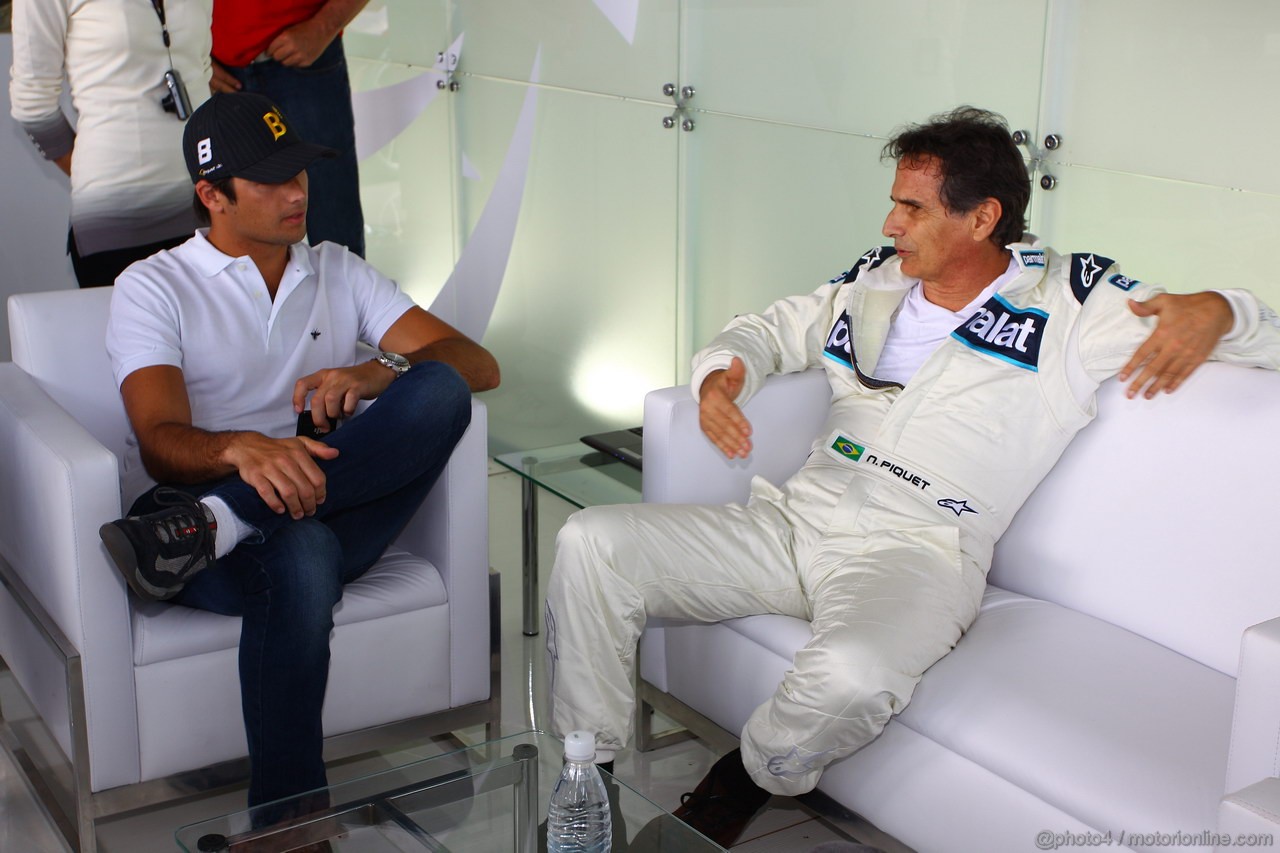 GP BRASILE, 27.11.2011- Nelson Piquet (BRA) e his son Nelson Piquet Jr (BRA)