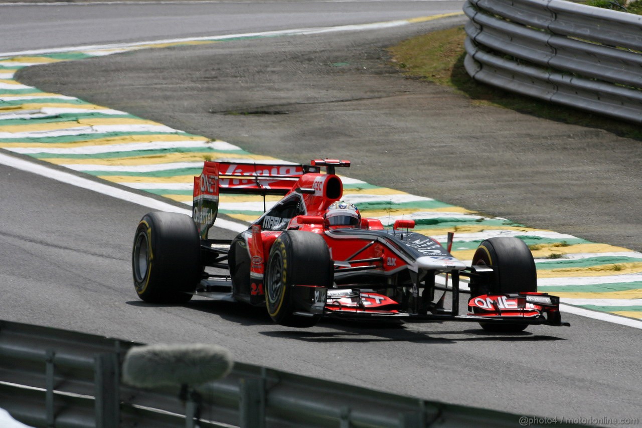GP BRASILE, 27.11.2011- Gara, Timo Glock (GER), Marussia Virgin Racing VR-02 retires from the race 