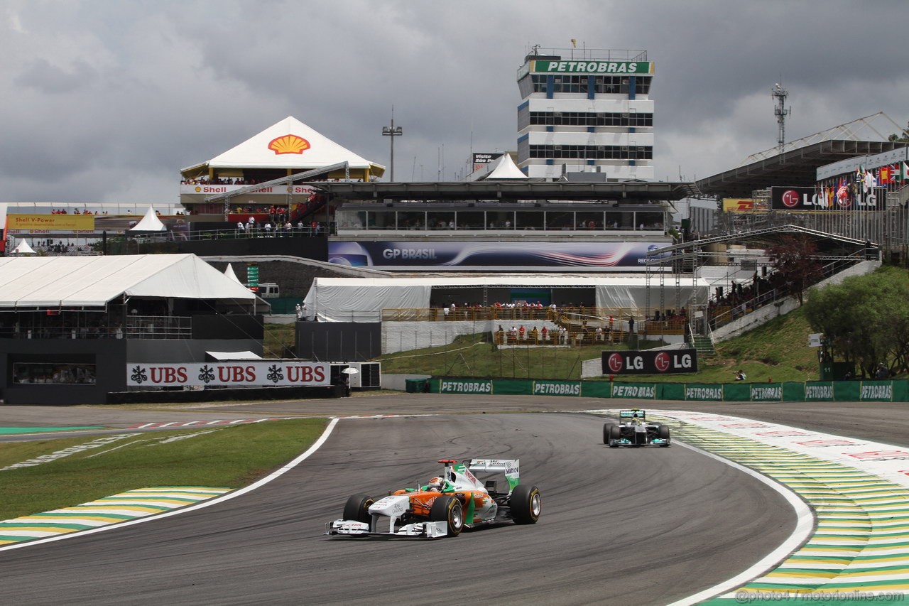 GP BRASILE, 27.11.2011- Gara, Adrian Sutil (GER), Force India F1 Team, VJM04 