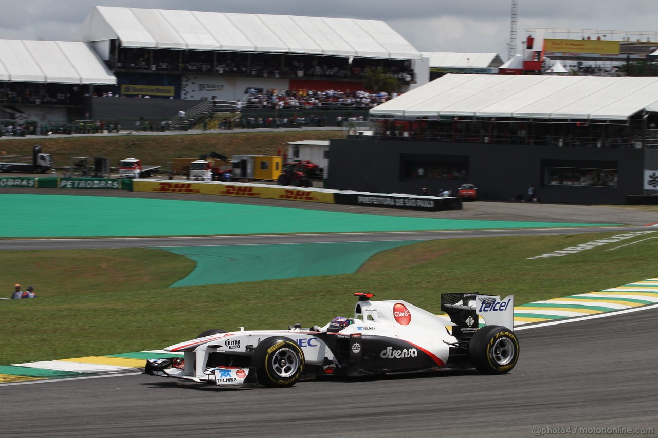 GP BRASILE, 27.11.2011- Gara, Kamui Kobayashi (JAP), Sauber F1 Team C30 