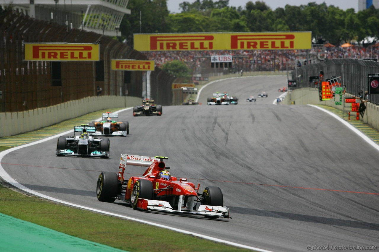 GP BRASILE, 27.11.2011- Gara, Felipe Massa (BRA), Ferrari, F-150 Italia 