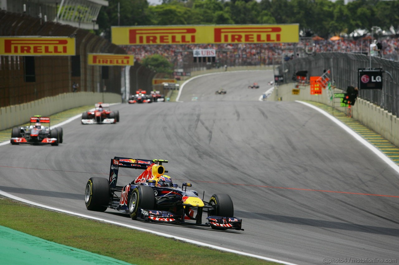GP BRASILE, 27.11.2011- Gara, Mark Webber (AUS), Red Bull Racing, RB7 