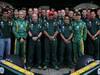 GP BRASILE, 27.11.2011- Team picture, Heikki Kovalainen (FIN), Team Lotus, TL11 e Jarno Trulli (ITA), Team Lotus, TL11 