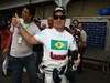 GP BRASILE, 27.11.2011- Rubens Barrichello (BRA), Williams FW33 with a t-shirt painted by his sons