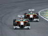 GP BRASILE, 27.11.2011- Gara, Adrian Sutil (GER), Force India F1 Team, VJM04 e Paul di Resta (GBR) Force India VJM04 