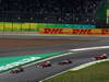 GP BRASILE, 27.11.2011- Gara, Jenson Button (GBR), McLaren  Mercedes, MP4-26, Fernando Alonso (ESP), Ferrari, F-150 Italia, Lewis Hamilton (GBR), McLaren  Mercedes, MP4-26 e Felipe Massa (BRA), Ferrari, F-150 Italia 