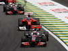 GP BRASILE, 27.11.2011- Gara, Jenson Button (GBR), McLaren  Mercedes, MP4-26, Fernando Alonso (ESP), Ferrari, F-150 Italia e Lewis Hamilton (GBR), McLaren  Mercedes, MP4-26 