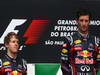 GP BRASILE, 27.11.2011- Gara, Sebastian Vettel (GER), Red Bull Racing, RB7 secondo e Mark Webber (AUS), Red Bull Racing, RB7 vincitore 
