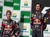 GP BRASILE, 27.11.2011- Gara, Sebastian Vettel (GER), Red Bull Racing, RB7 secondo e Mark Webber (AUS), Red Bull Racing, RB7 vincitore 