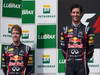 GP BRASILE, 27.11.2011- Gara, Sebastian Vettel (GER), Red Bull Racing, RB7 secondo e Mark Webber (AUS), Red Bull Racing, RB7 vincitore 